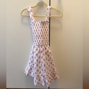 Crewcuts White Dress with Lavender Floral Print